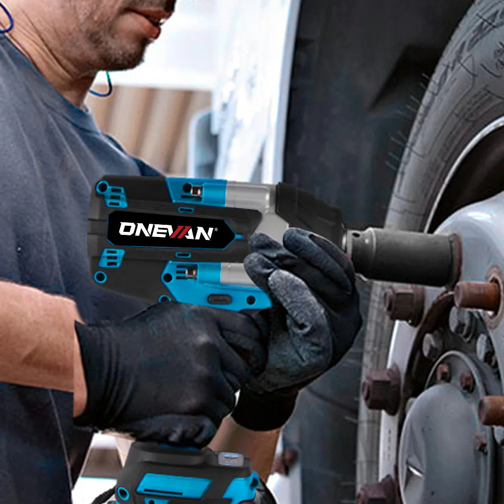 Onevan 1800n.m chave elétrica sem escova 1/2 polegada chave de impacto sem fio chave de fenda ferramenta reparo do carro para makita 18v bateria pino