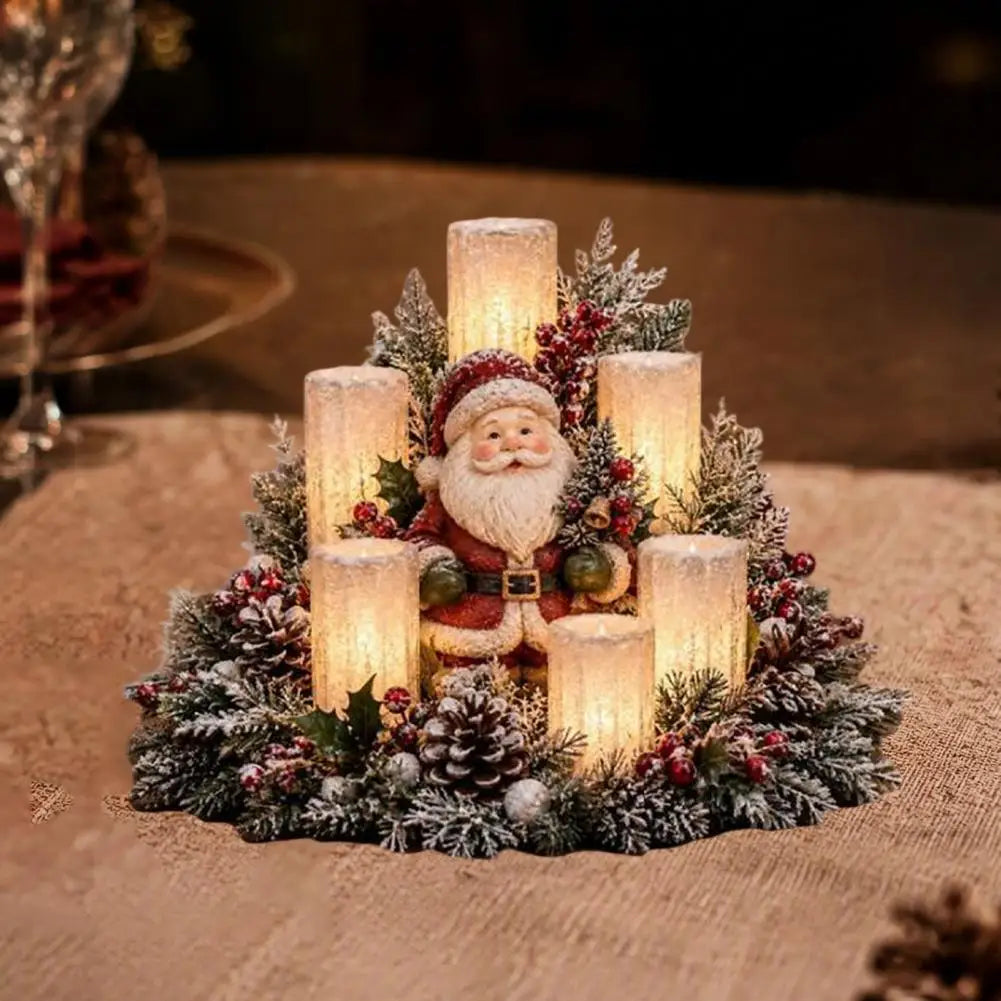 Arranjos de mesa natalinos, decoração para a casa durante as festas, enfeite central natalino, luminária com luz quente, enfeite alimentado por USB para as festas.