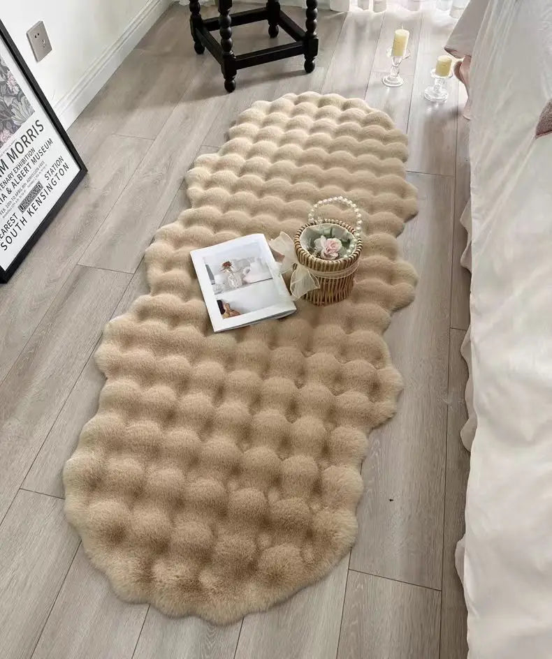 Novo Tapete Estilo Creme para Sala de Estar e Quarto, Tapete de Pelúcia Espesso e Densificado, Manta para Janela Saliente, Sofá, Cama e Cabeceira