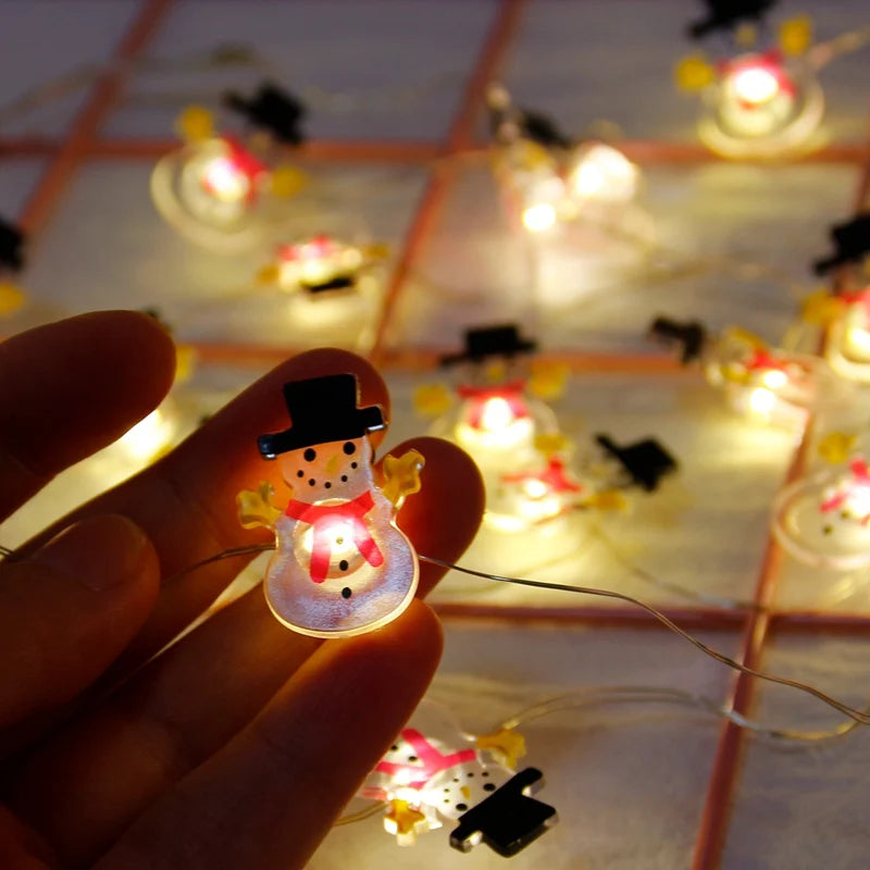 Papai noel natal led luz corda feliz natal decoração para casa 2025 enfeites de árvore de natal navidad presentes de natal ano novo