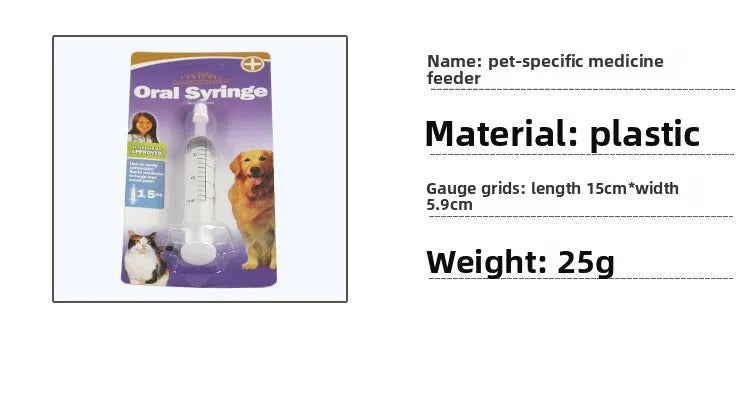 Dispensador de remédios com tubo de pressão para animais de estimação para cães e gatos universal para alimentação de cães e gatos