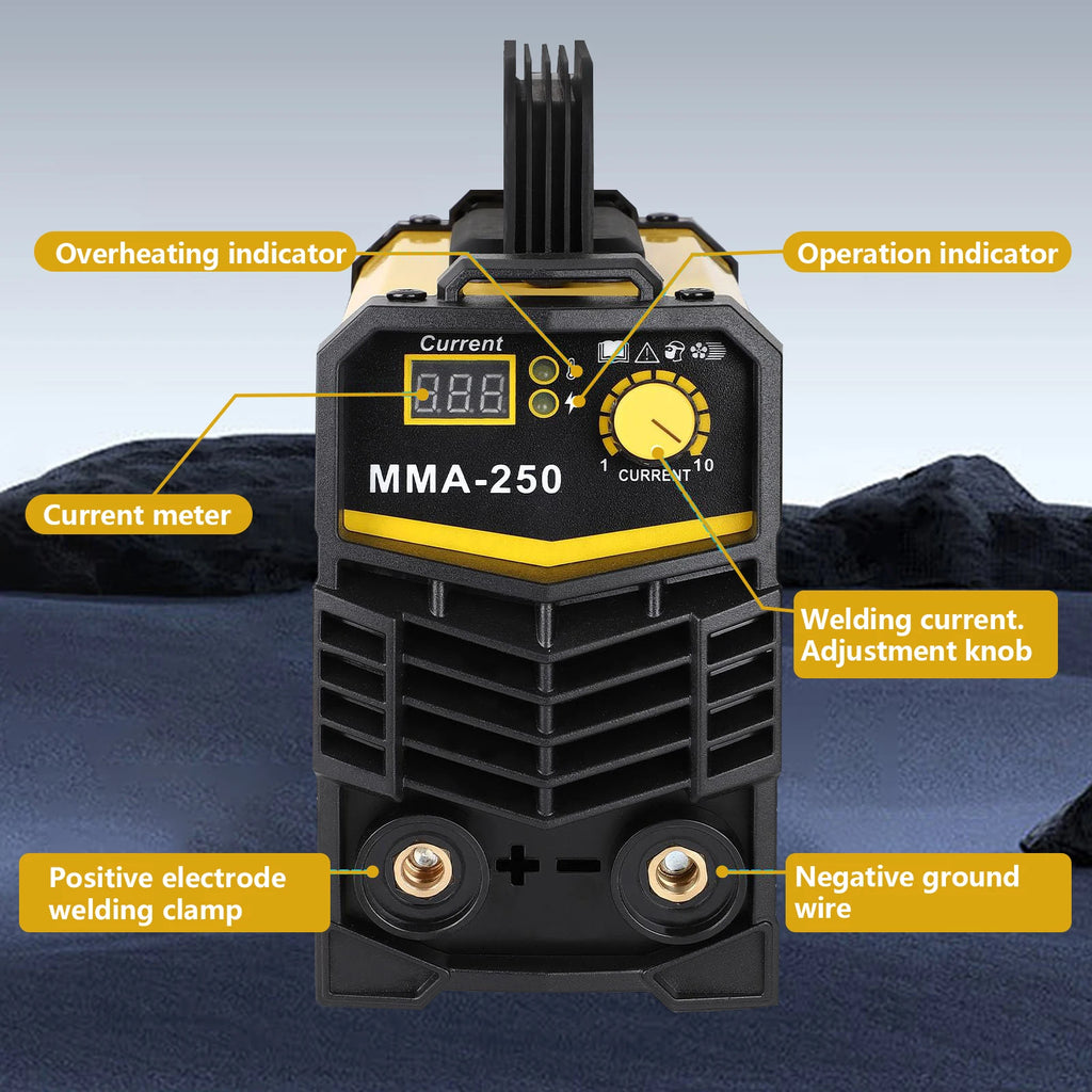 Mini máquina de solda portátil 250a, igbt MMA-250 máquina de solda inversora, casa diy máquina de solda a arco