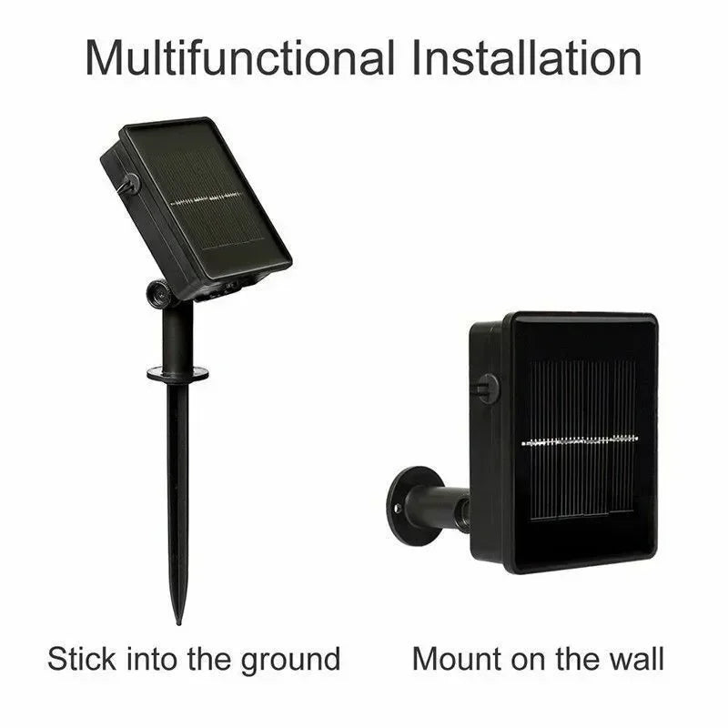 Luzes de Cordão LED Alimentadas por Energia Solar com 8 Modos de Piscar Diferentes, Ideais para Decorar Jardins, Casamentos, Halloween e Natal