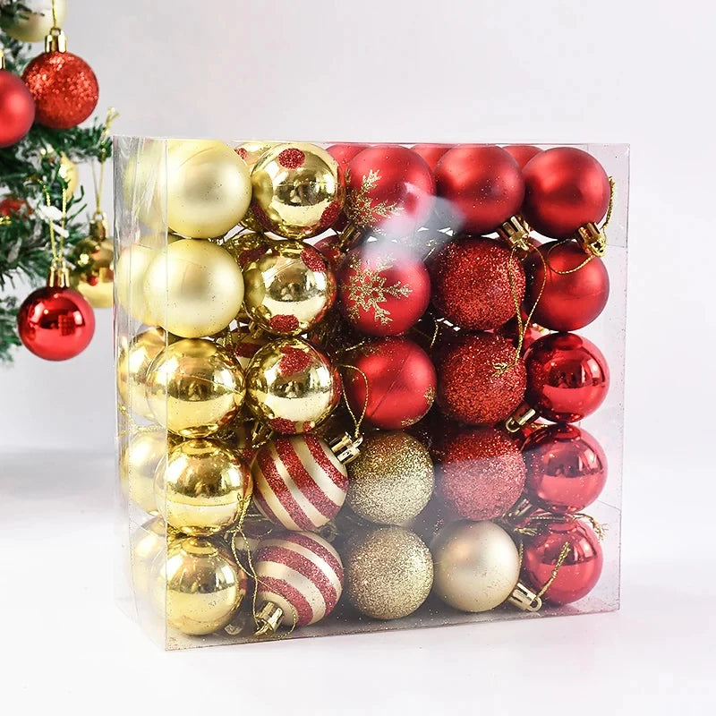 50 Pçs/caixa Bolas de Natal Ornamentos de Árvore de Natal Bola Xmas Pendurado Árvore Home Party Decor 2025 Presente de Ano Novo Noel Navidad