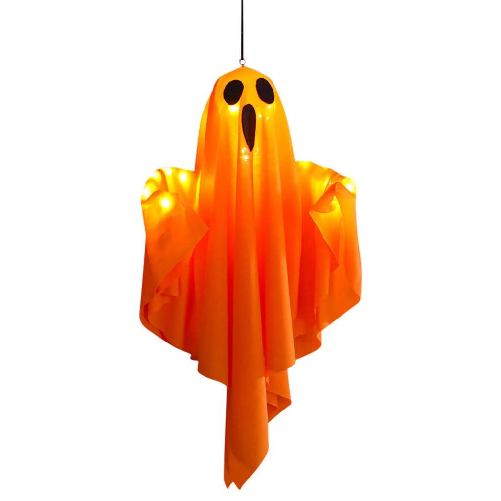 Halloween fantasma pendurado decorações halloween pendurado iluminar branco voando fantasmas árvore janela parede ornamento assustador 50x40cm