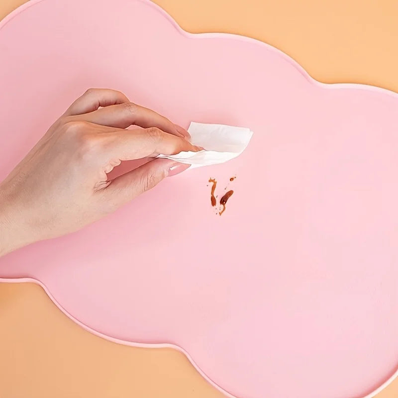 Tapete de Silicone para Animais de Estimação, à Prova de Vazamentos e Antiderrapante para Cães e Gatos, Tapete Oval para Tigelas