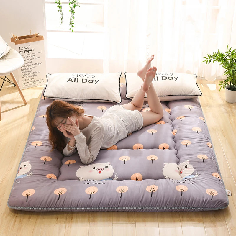 Colchão Tatami Espesso Estilo Japonês, Tapete de Chão Macio, Almofada Dobrável para Descanso em Casa, Acessório para Quarto