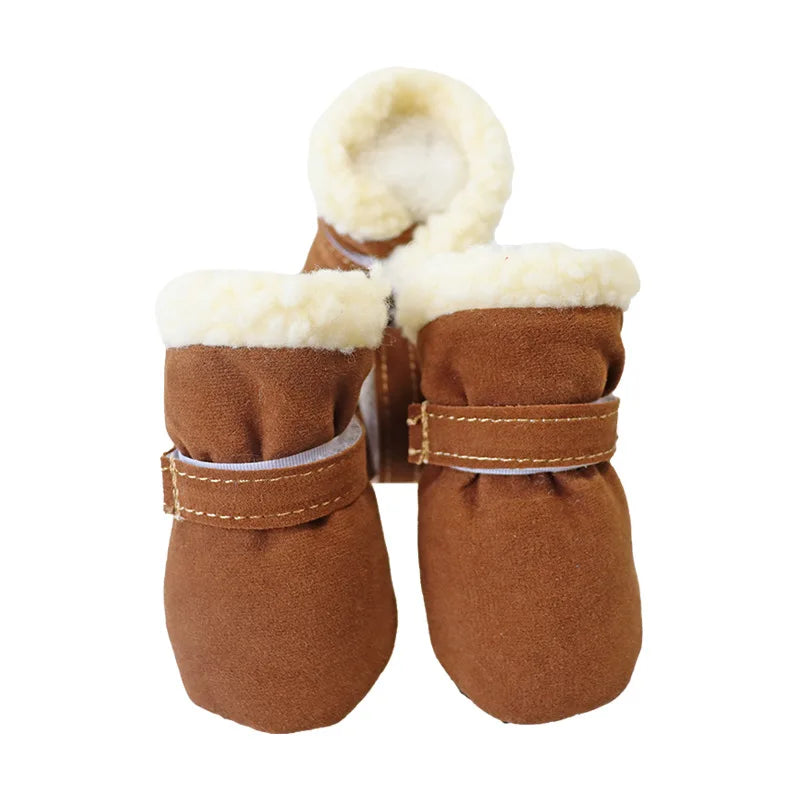 4 pçs inverno à prova dwaterproof água quente sapatos para cães de estimação antiderrapante botas de neve para raças pequenas cães filhote de cachorro gato chihuahua pet pata cuidados pug