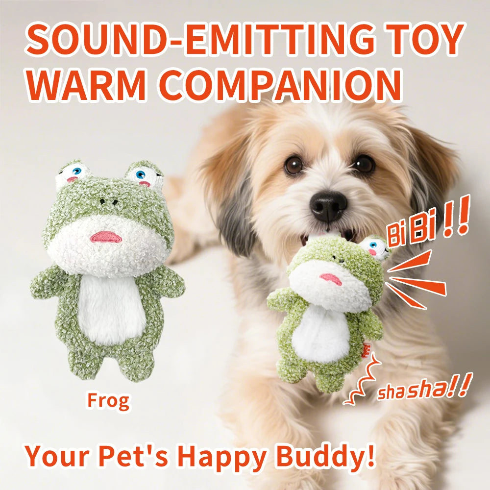 Bonito pequeno animal cão brinquedos de pelúcia chocalho de corpo inteiro com squeaker embutido brinquedo interativo para brincar de animais de estimação para reduzir a solidão