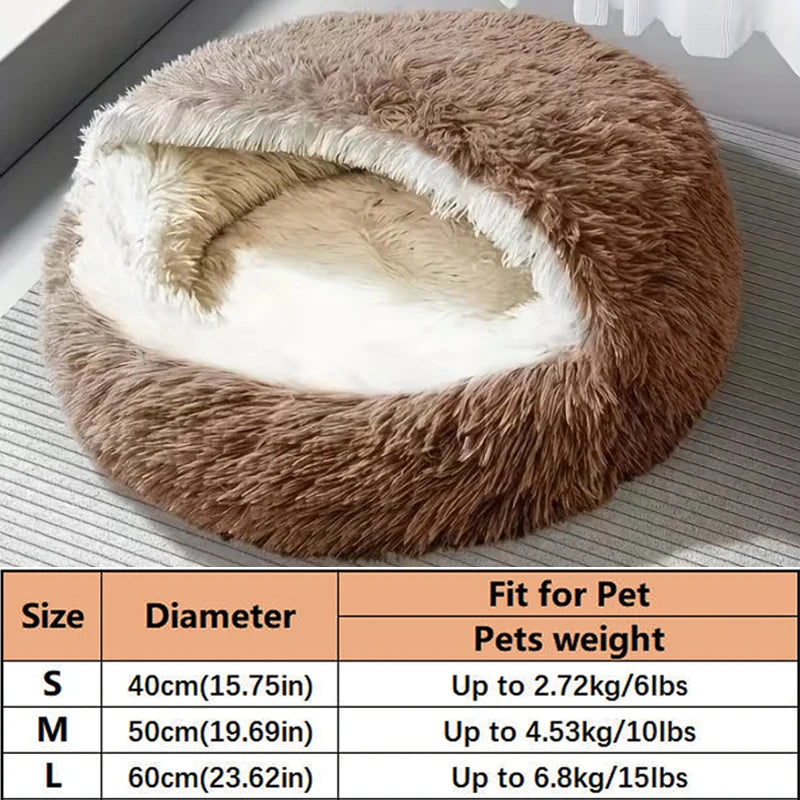 Camas aconchegantes para gatos, colchão para cães, cama quente e macia de pelúcia para animais de estimação, em formato de concha, semi-fechada, ninhos para dormir para gatos, para cães pequenos e gatinhos