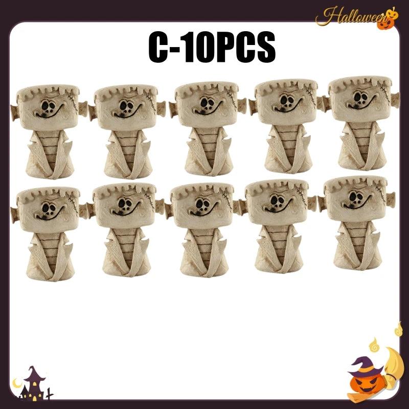 Decoração de Halloween: Fantasma, Abóbora e Múmia - Enfeite de Resina Assustador para Mesa, Perfeito para Noite de Halloween, Sala de Estar e Festas