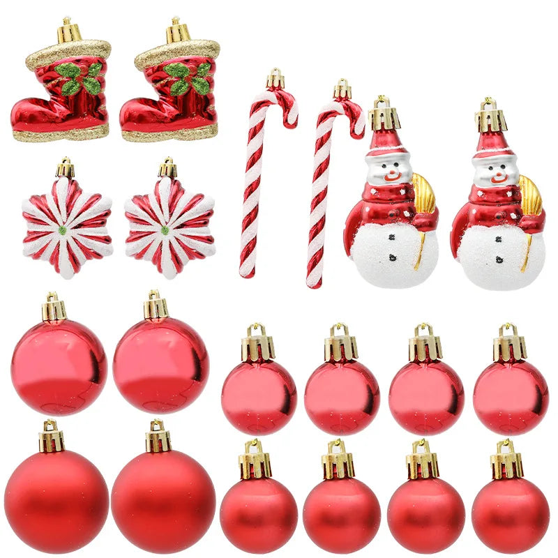 Bolas de Natal Vermelhas em Formato de Bengala Doce, Pingentes Grandes para Pendurar, Conjunto de Decorações de Natal para Casa 2026 Natal Ano Novo