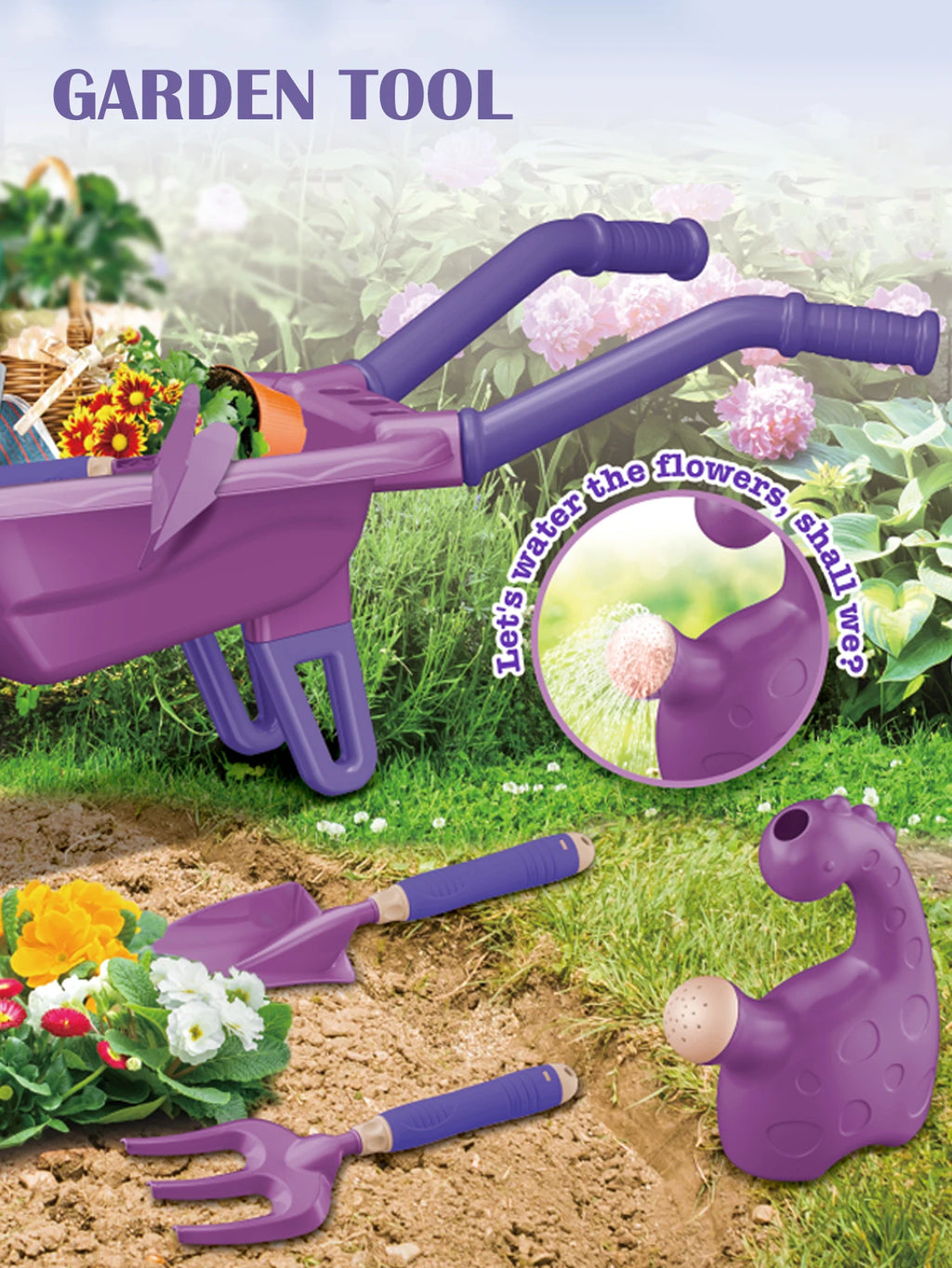 Conjunto de Ferramentas de Jardinagem para Crianças, Carrinho de Praia com Acessórios, Luvas e Ferramentas para Plantar Flores, Presentes para Meninos e Meninas
