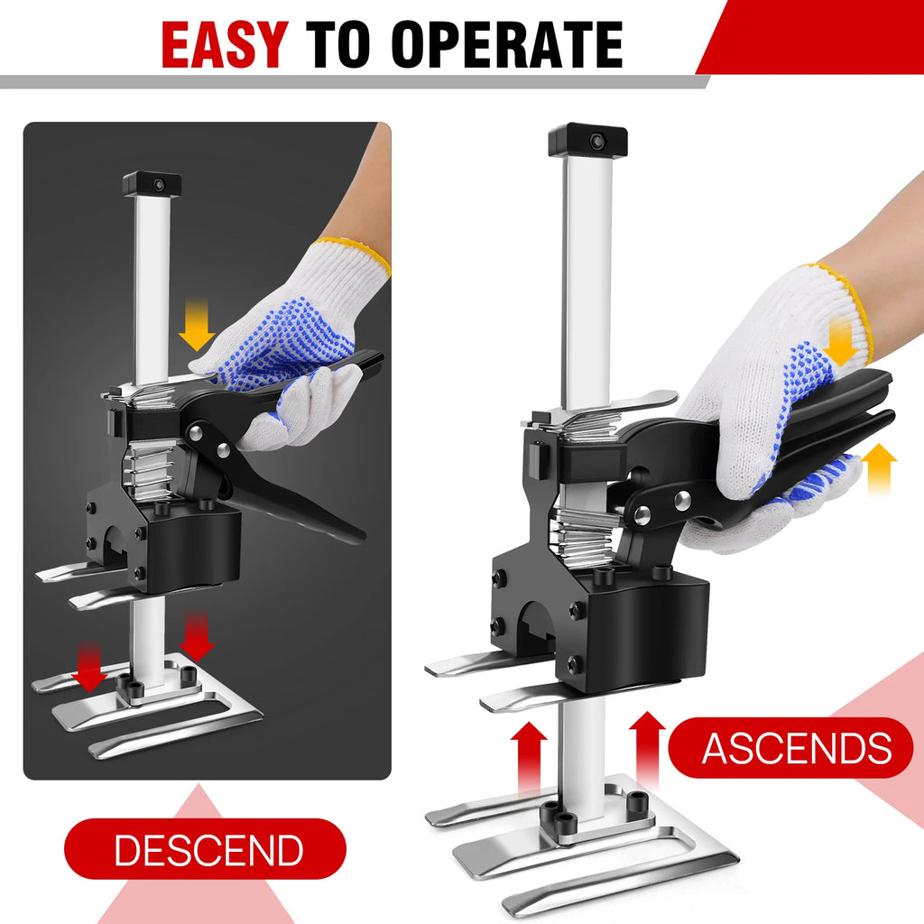 Gato de braço para economia de trabalho, conjunto leve de ferramentas de levantamento manual com altura ajustável, altura ajustável de 0-17 cm, peso máximo de 170 kg