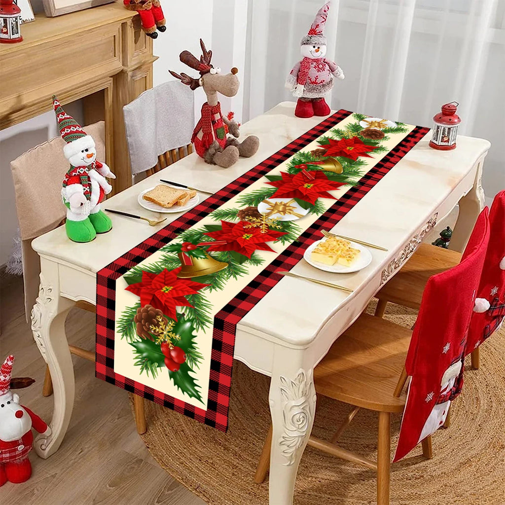 Natal papai noel corredor de mesa navidad natal noel árvore boneco de neve bandeira de mesa feliz natal decoração para casa 2025 ano novo 2026
