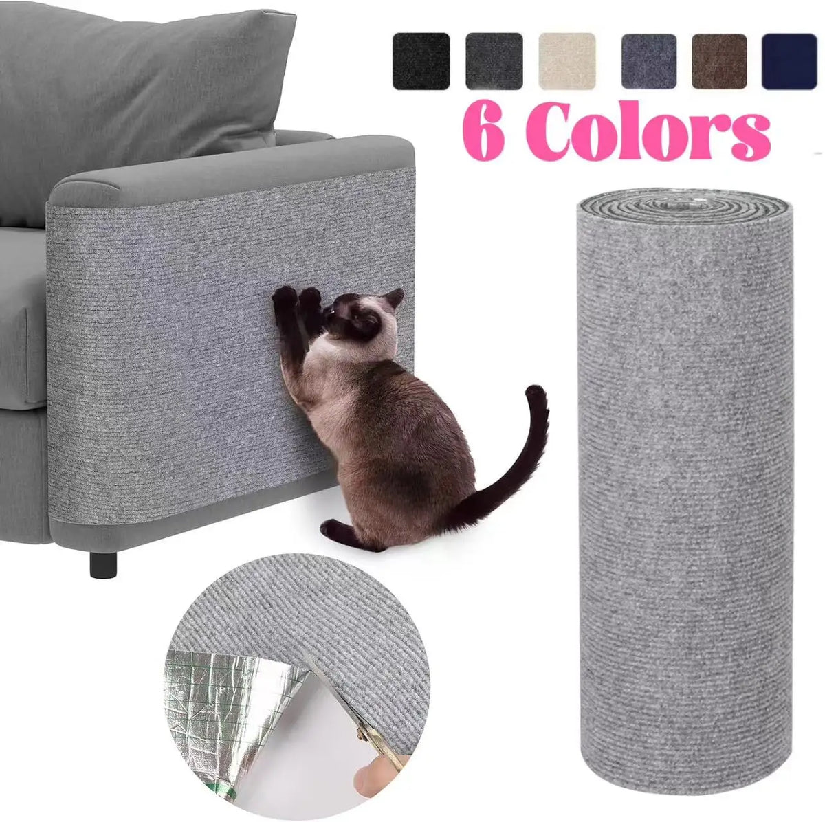 Tapete para arranhar gatos, autoadesivo, aparável, tapete para arranhar gatos, anti-arranhões, proteção de móveis de sofá