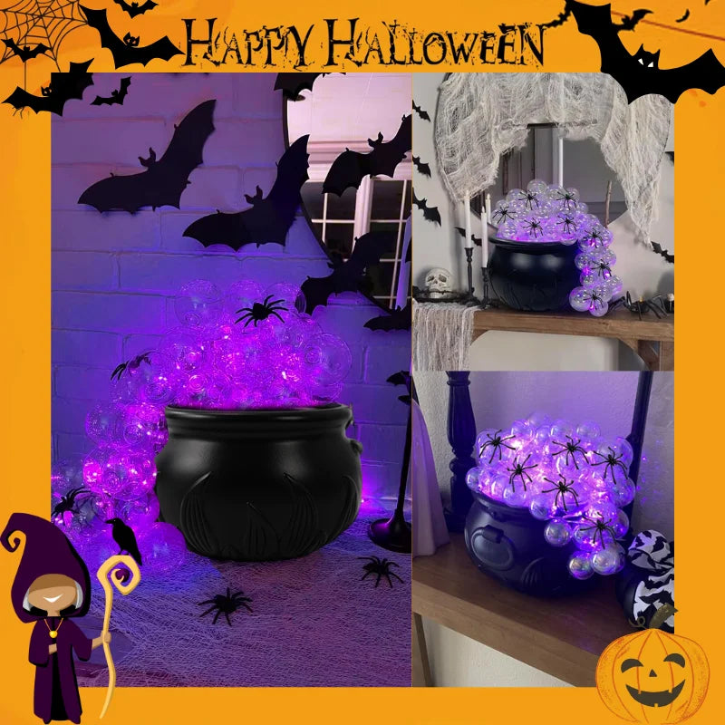 Halloween decoração interior diy bolha bruxa caldeirão conjunto grande tigela de plástico preto para festa assustadora decoração casa mesa cozinha