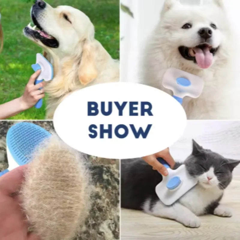 Escova para Cães e Gatos, Escova de Limpeza Automática para Remover Pelos de Animais, Ferramentas de Higiene para Cães e Gatos, Escova Desembaraçadora para Animais de Estimação, Acessórios para Cães