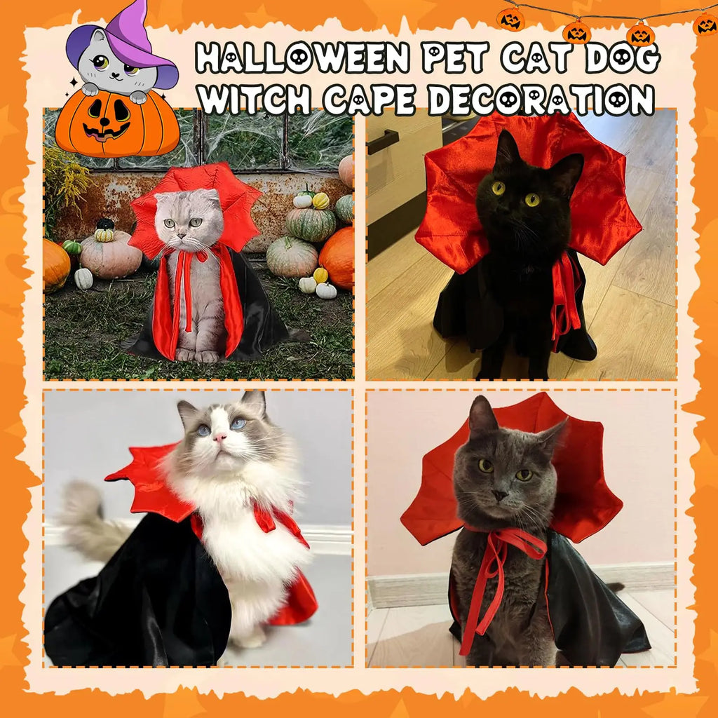 Fantasias de Halloween para Cães, Capa de Vampiro, Fantasia de Cosplay para Gatos de Estimação, Roupas Engraçadas, Manto para Cães para Festa de Halloween