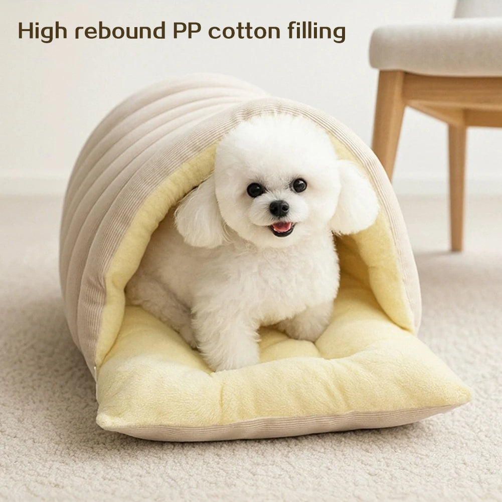 Cama removível para animais de estimação, cama para cães de estimação, lã espessante de pelúcia, camas macias quentes para filhotes, gatos, tenda, esteiras de dormir para animais de estimação pequenos e médios