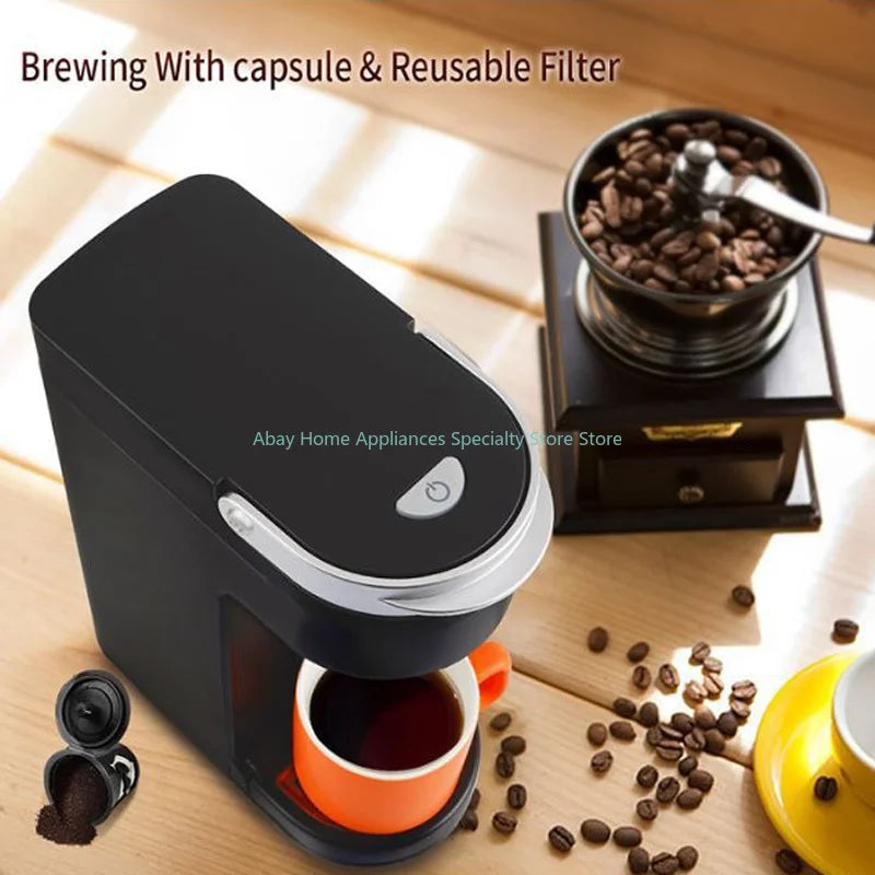 Máquina de café de cápsula K-Cup, cafeteira de goteo individual, máquina de café elétrica portátil para viagem com tomada UE/EUA para casa e hotel