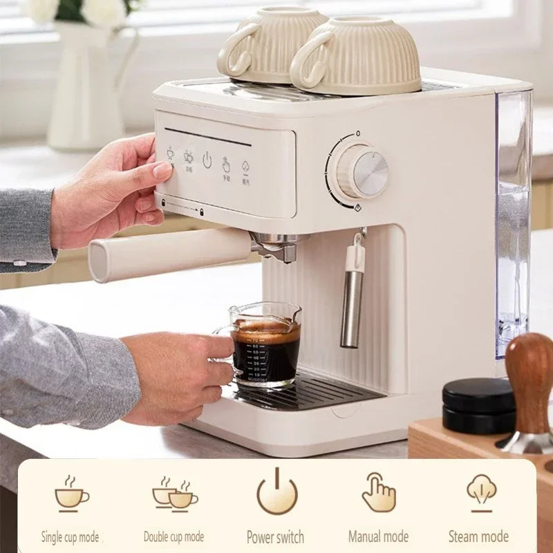 Máquina de café expresso elétrica profissional italiana máquina de café expresso semi italiano cappuccino batedor de leite máquinas de café 20bar