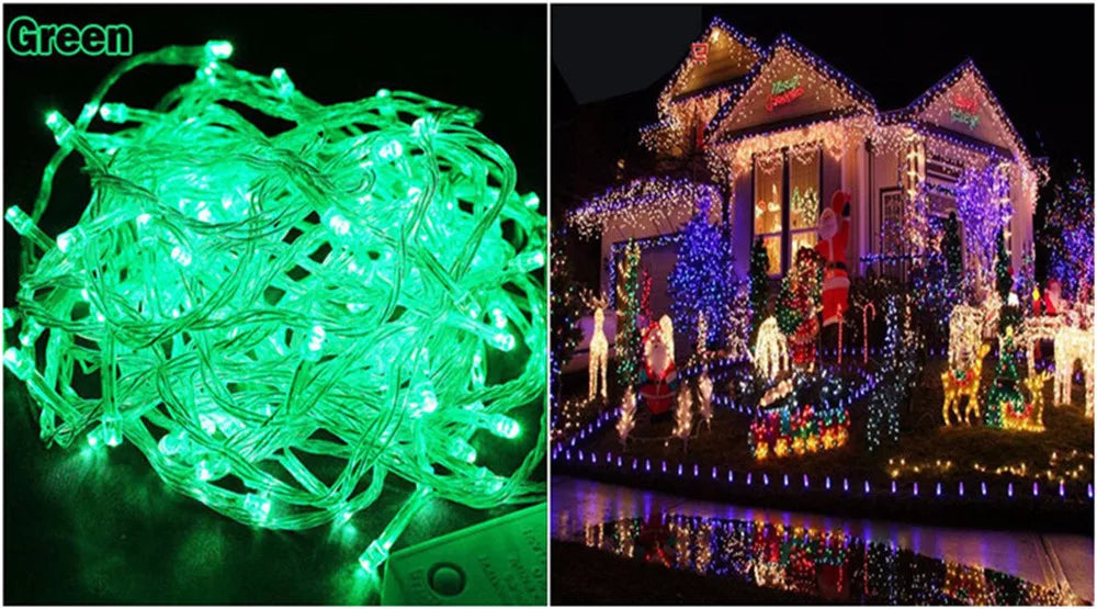Luzes de natal 5m 10m 20m 30m 50m 100m led string luz de fadas 8 modos luzes de natal para festa de casamento luzes do feriado