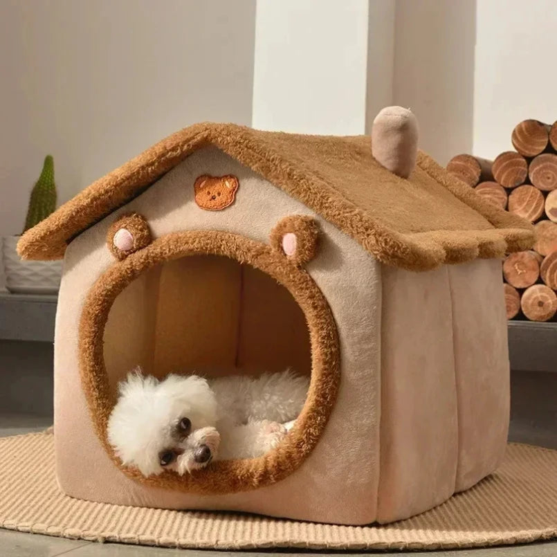 Casas dobráveis para cães e gatos pequenos e médios, colchões, produtos para animais de estimação, cestos para cachorros, canil de inverno