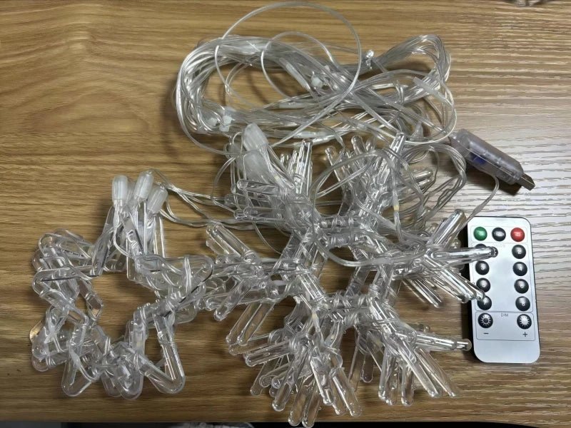 Cortina de Luzes de Natal, Luzes de Fada, 3M, Alimentação USB, Controle Remoto, 8 Modos, Decorações LED para Janelas de Casa