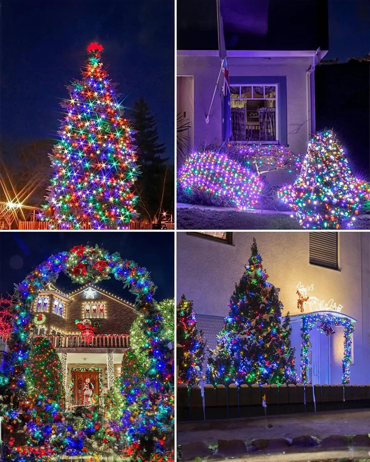 Luzes de corda solares impermeáveis ao ar livre Fairy Lights, Luzes de Natal para jardim, pátio, decorações de casamento, 8 modos