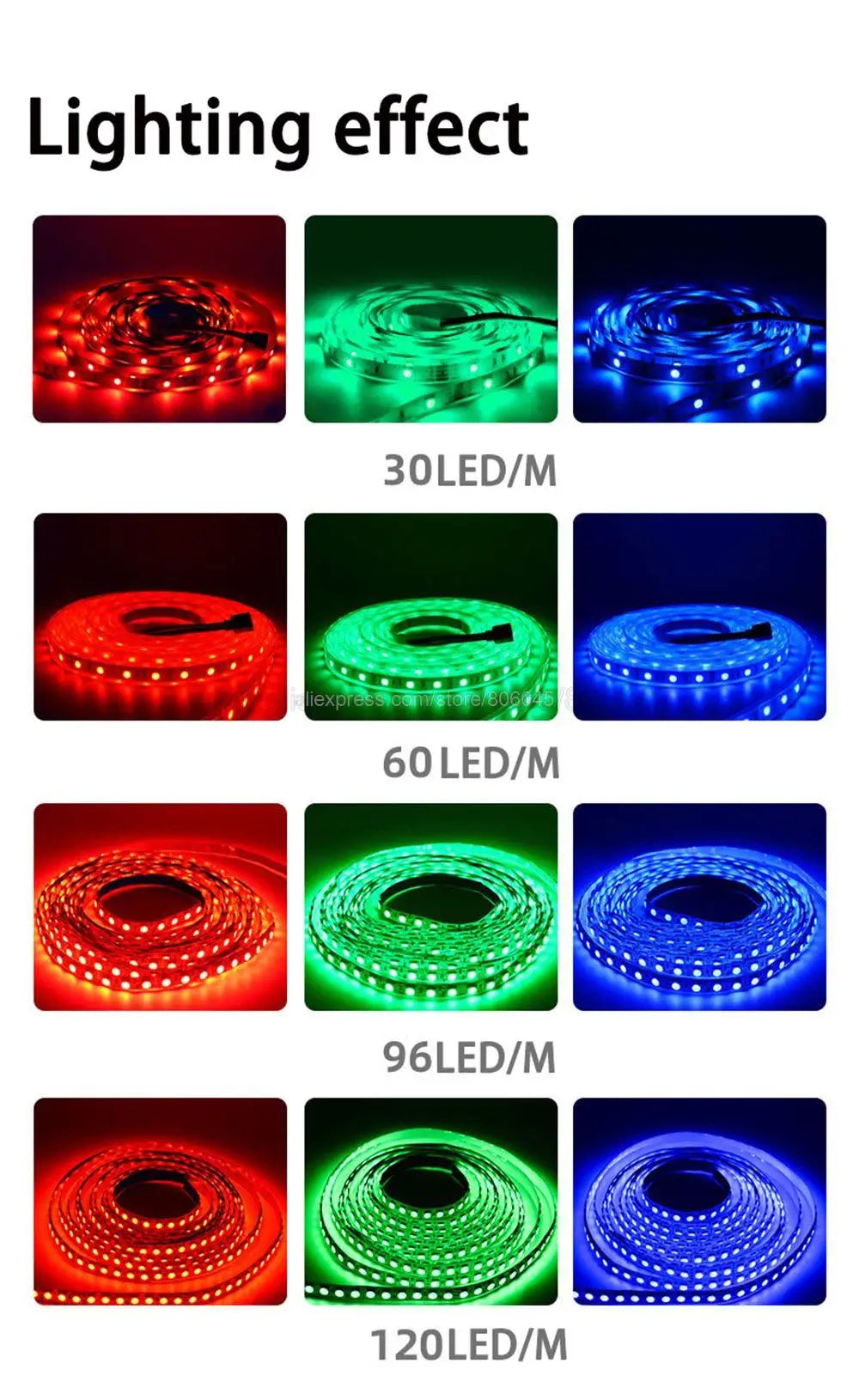 5m 12v 24v dc rgb tira conduzida 30leds/m 60leds/m 96leds/m 120leds/m smd 5050 fita de luz led flexível 8mm 10mm pcb para decoração