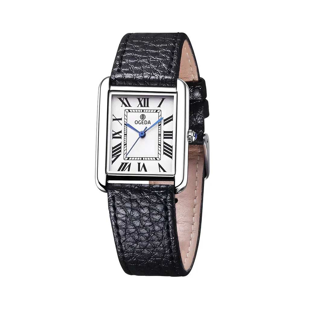 Ogeda 2025 New Square Men's Quartz Watch with Mineral Glass Alloy Case, Leather Strap, Sports Waterproof 3Bar Reloj Hombre Wat