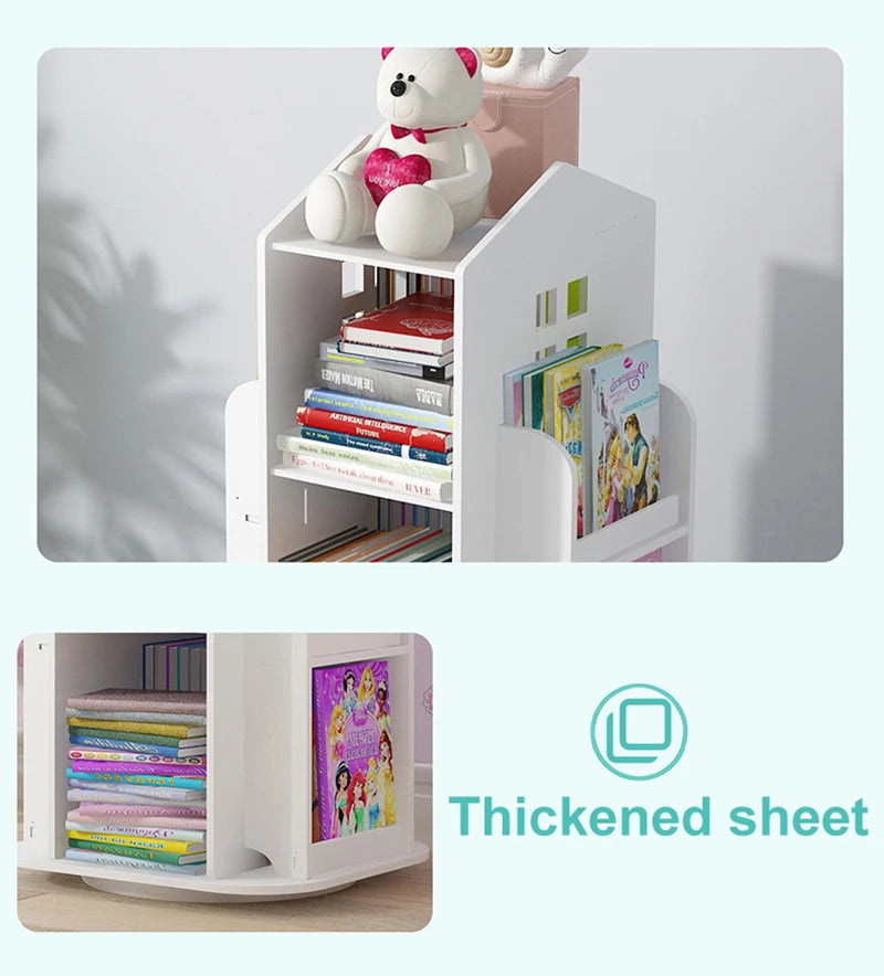【Breeins】Madre de casa infantil, estante rotativa, livros, brinquedos, organizador de armazenamento, prateleira, armário, decoração de casa