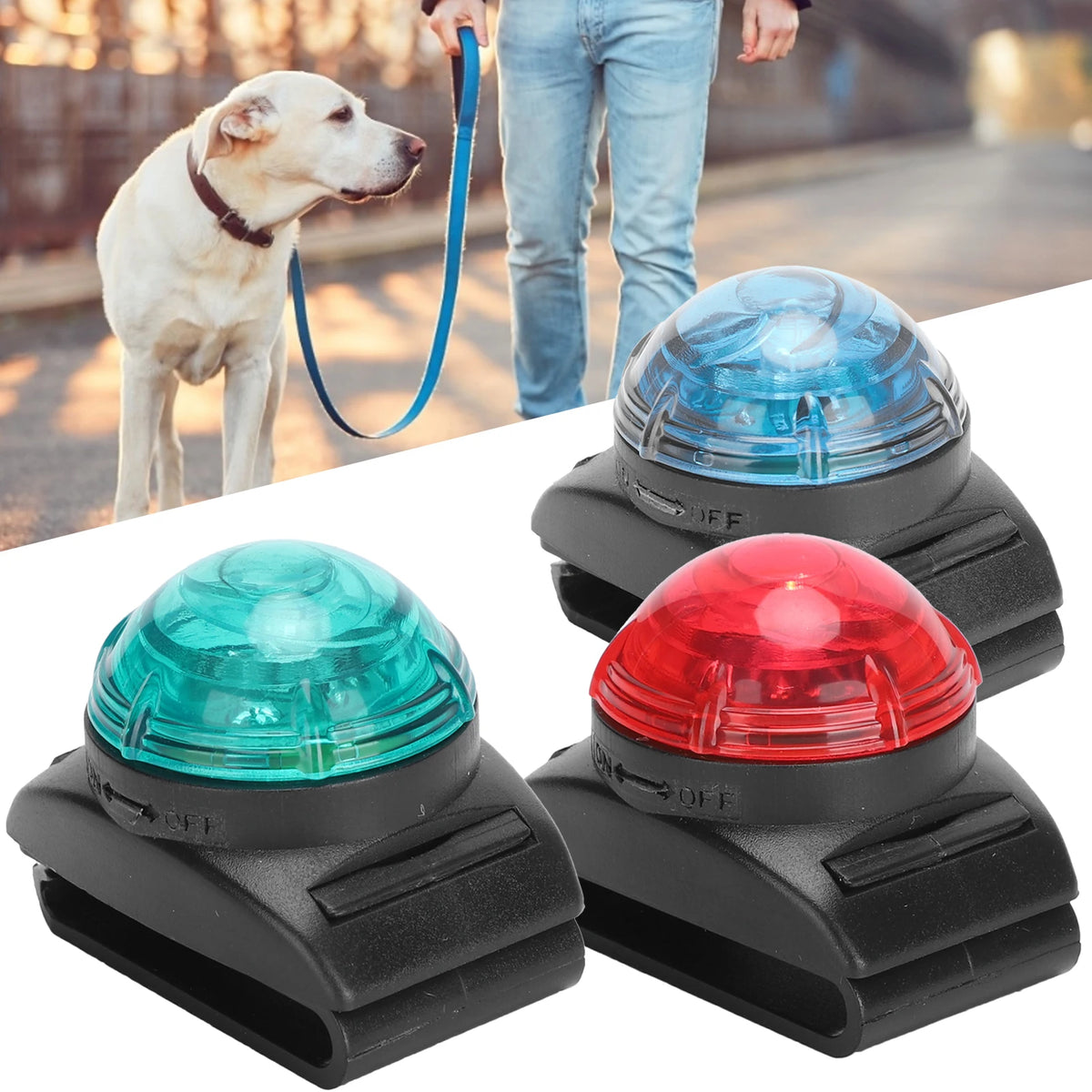 Luz de Coleira para Animais de Estimação, Luz LED Pendente à Prova d'Água, Luminosa e Brilhante, Lâmpada de Advertência Noturna, Clipe para Coleiras, Acessórios para Cães