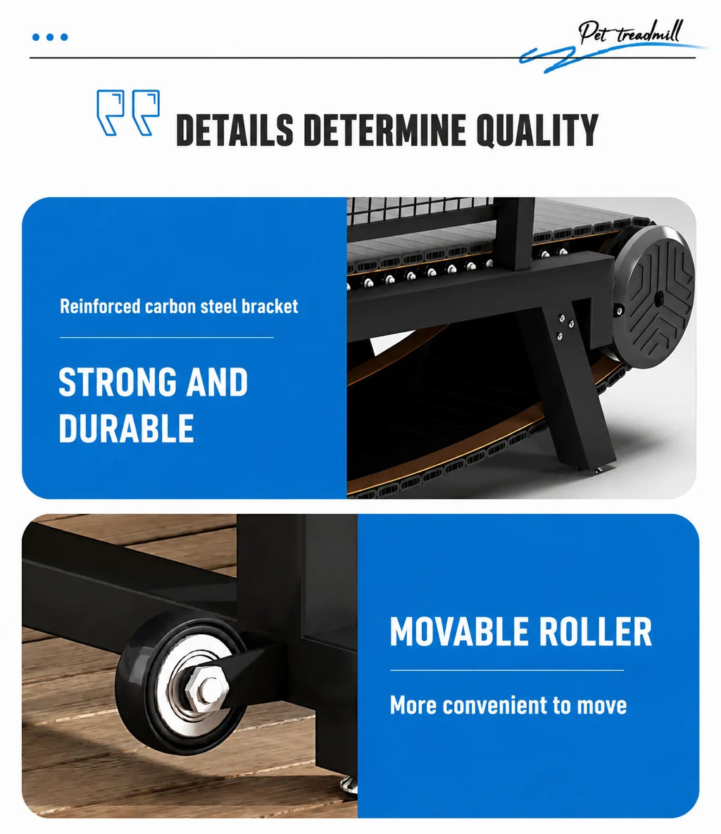 Esteira para Cães, Não Motorizada, Silenciosa, Suave, Ajustável, Equipamento de Treinamento para Pit Bulls com Freios e Velocímetro