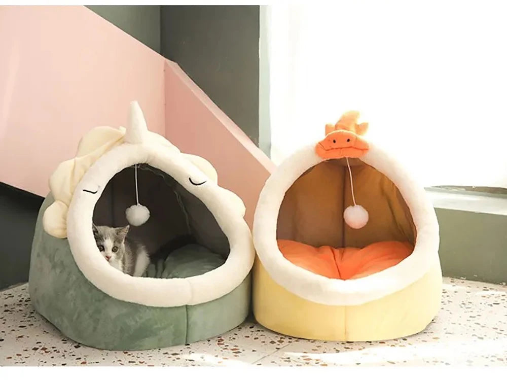 Cama para Gatos A1 Deep Sleep, Cama para Animais de Estimação com Desenho Animado, Dobrável, Removível e Lavável, Cama para Dormir para Cães Pequenos, Tapete, Bolsa, Caverna, Cama para Gatos