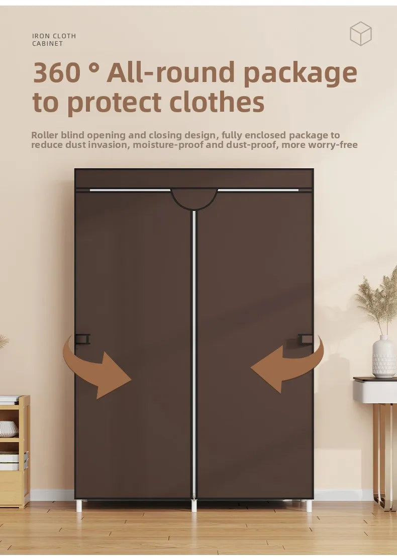 Armazenamento à prova de poeira quarto doméstico guarda-roupa simples guarda-roupa de pano totalmente fechado guarda-roupa de casa de aluguel