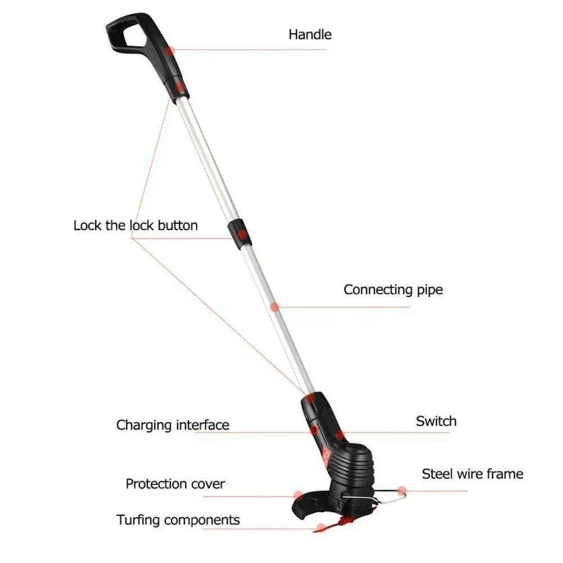 1pc nova cortador de grama elétrico portátil agrícola recarregável cortador de grama jardim gramado casa ferramenta poda cortador de grama - Kasa & Pet