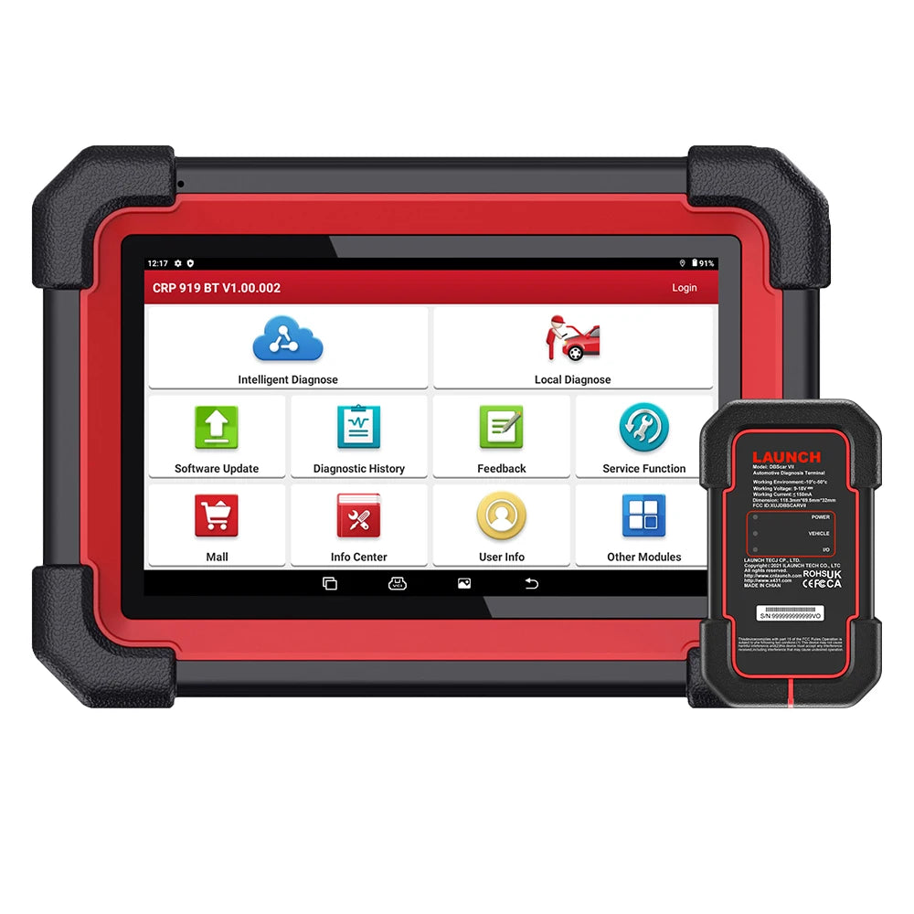 LANÇA X431 CRP919E BT OBD2 Scanner, ferramenta de digitalização bidirecional, adicionar PODE FD/DoIP Diagnóstico de todos os sistemas, com adaptador BT, codificação ECU