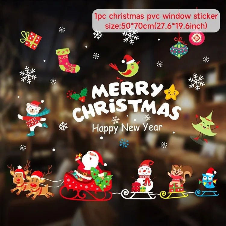 Adesivo de janela de natal, decorações de feliz natal para casa 2024, ornamento de natal, presentes de natal, ano novo 2025