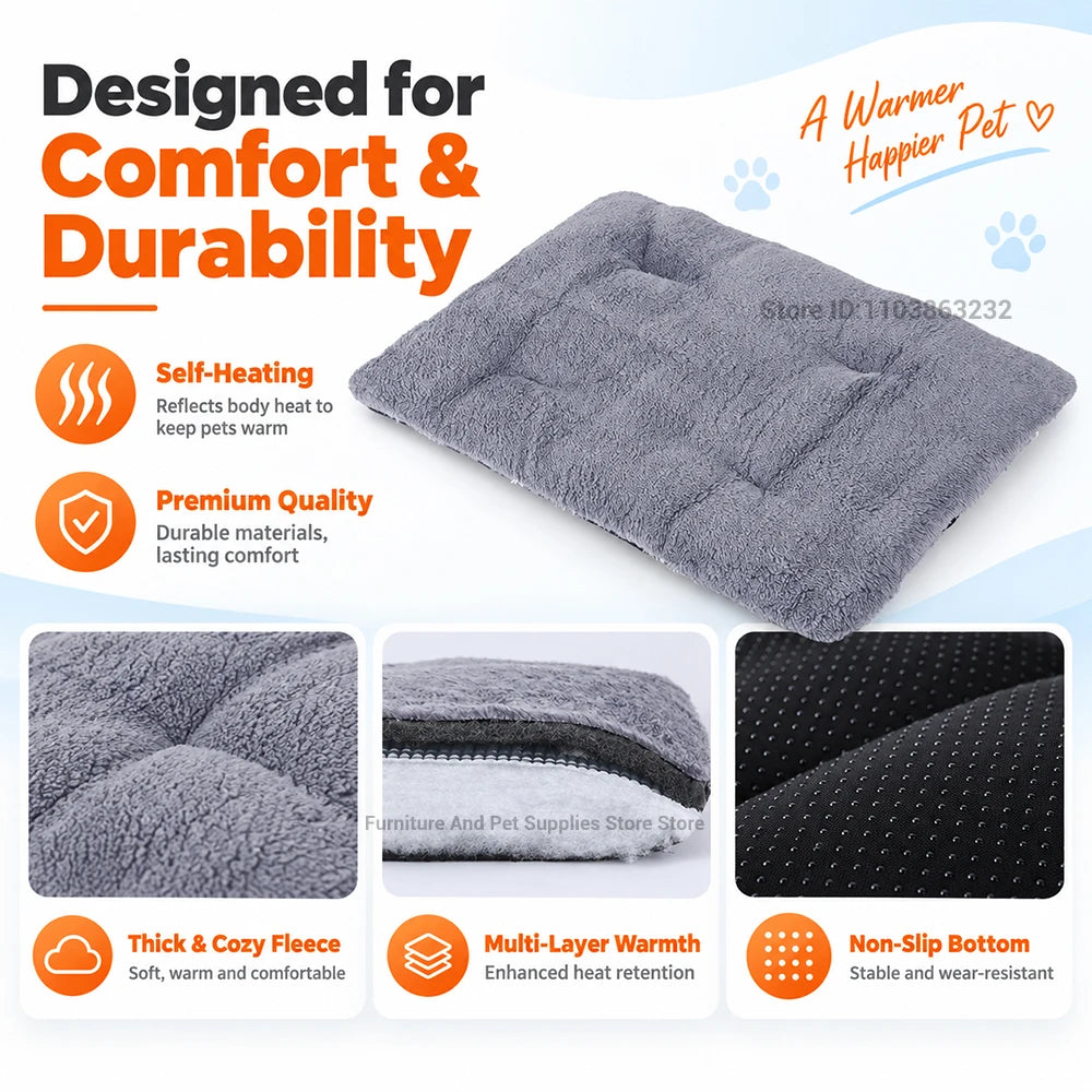 Tapete Auto-Aquecedor para Animais de Estimação: Material de Retenção de Calor de Cinco Camadas, Lavável e Antiderrapante, para Cães e Gatos de Pequeno a Médio Porte
