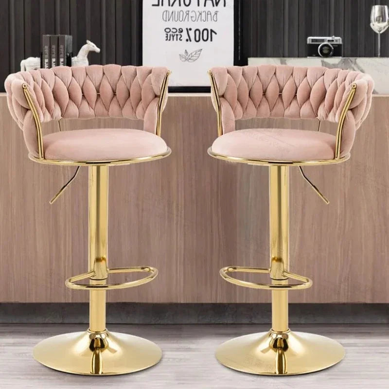 Bancos de bar modernos com pernas douradas, altura ajustável, banco de bar minimalista italiano, designer ergonômico, mama sandalyesi, móveis de cozinha