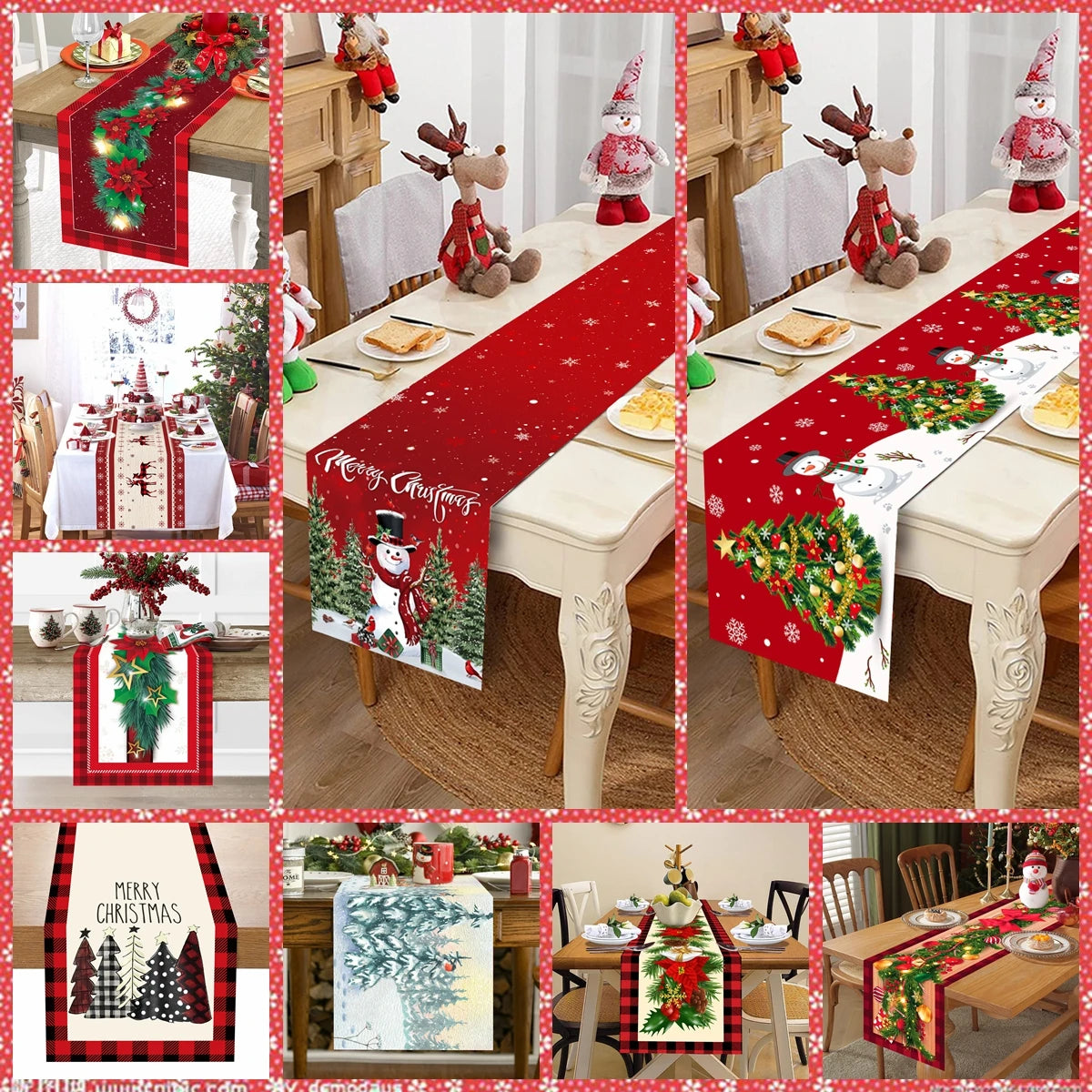 Natal papai noel corredor de mesa navidad natal noel árvore boneco de neve bandeira de mesa feliz natal decoração para casa 2025 ano novo 2026