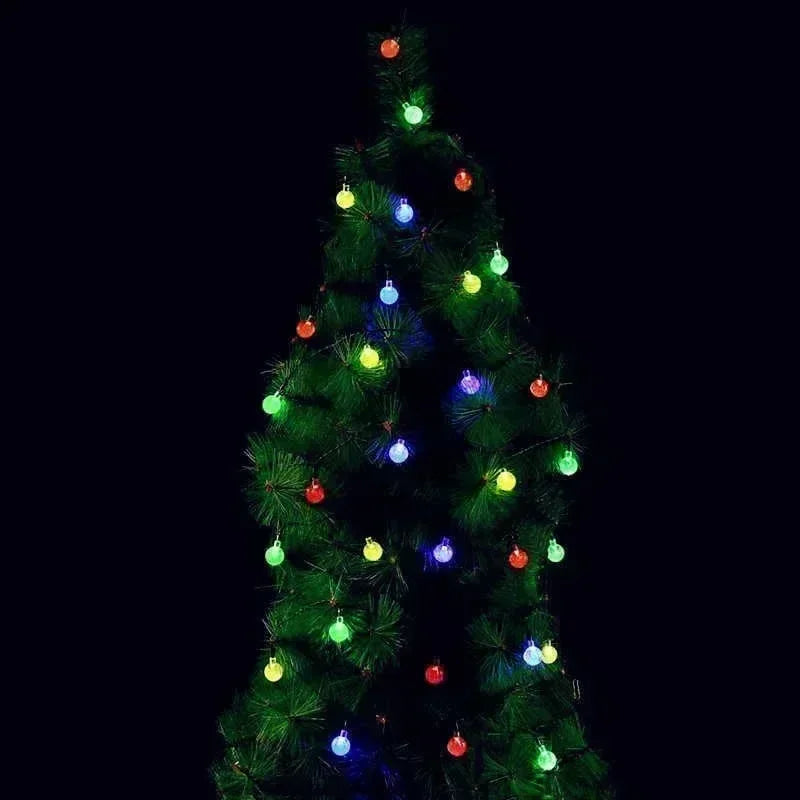 Luzes de cordão solares para exterior, luzes de globo de cristal LED, luzes de fada solares à prova d'água para decoração de jardim, Natal e exteriores