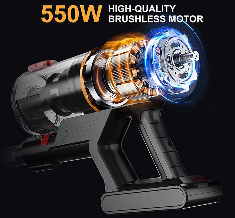 550w 50kpa vara aspirador de pó sem fio bateria removível handheld inteligente vassoura led touchscreen aspirador pó para piso casa