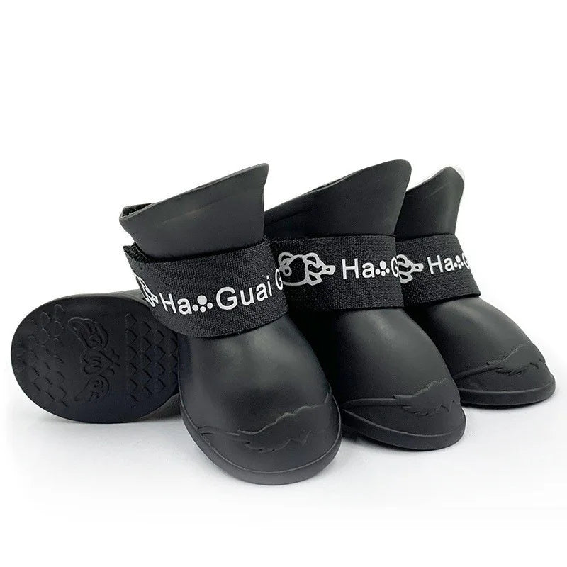 Sapatos de chuva de silicone para animais de estimação, antiderrapantes, à prova d'água, sapatos para cães com sola macia, calçados para cães pequenos, gatos e teddy.