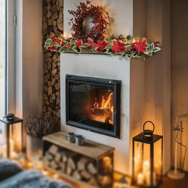 Guirlanda de Natal artificial - perfeita para atmosfera festiva - ideal para Natal, aniversário, casamento, aniversário, decoração de arco de parede