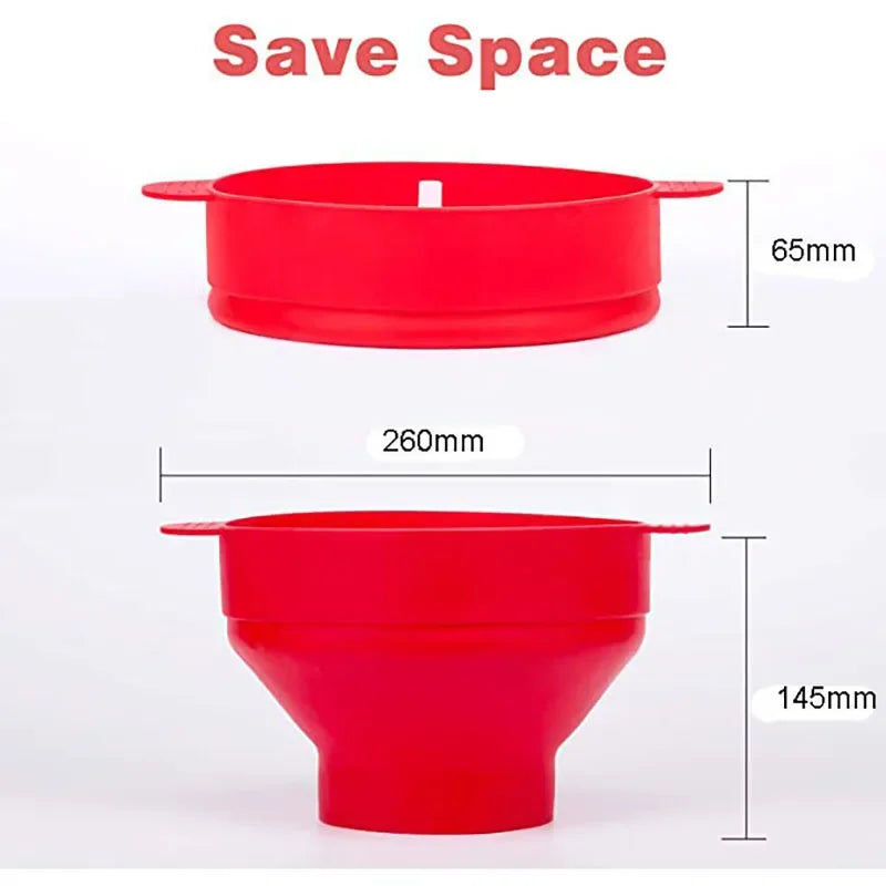 Diy fazer pipoca balde tigela com tampa tigelas microondas silicone pipoca fabricante de grau alimentício dobrável alta qualidade cozinha ferramentas fáceis