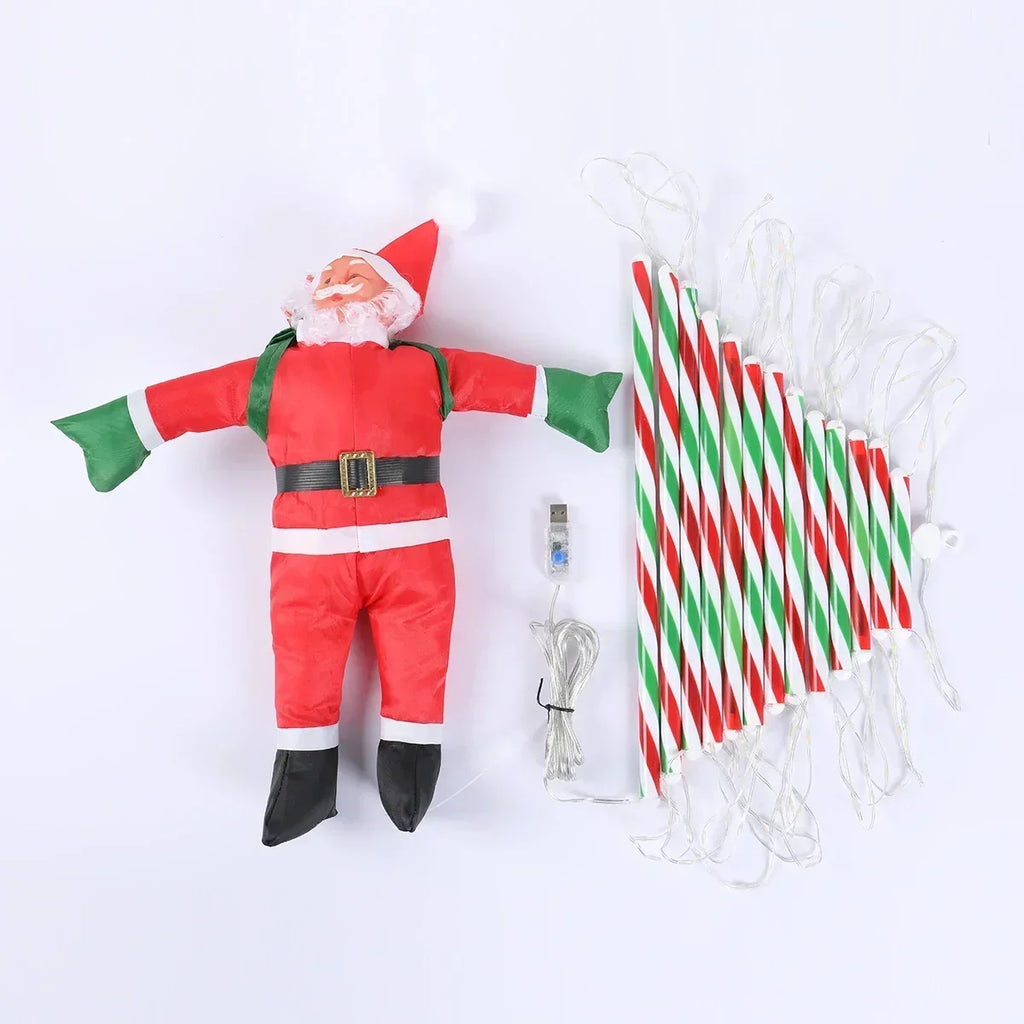 Decoração de natal 2025 papai noel escada de escalada decoração do quarto casa jardim ao ar livre árvore cristmas ornamento presente led