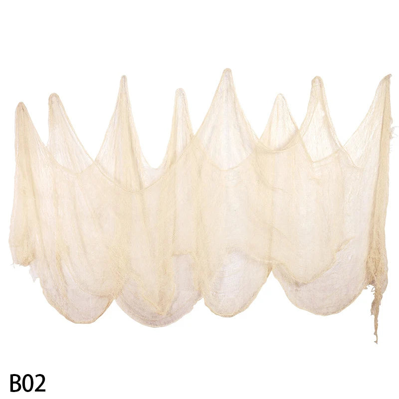 2m/4m decorações de halloween preto assustador gaze pano janela mesa porta net assustador fantasia vestido festa casa assombrada parede decoração diy